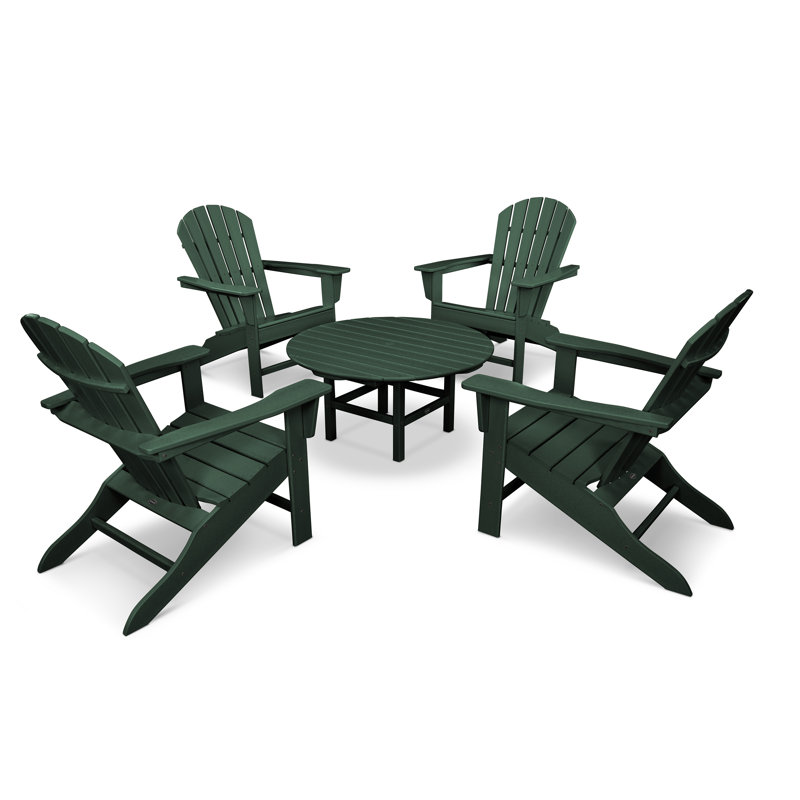 POLYWOOD South Beach 5-Piece Conversation Group, Green
