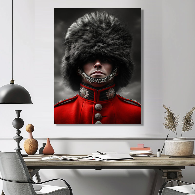 Royal British Guardsman Photo II - armée, impression d'art mural, Toile tendue, H 40 po x l 30 po x P 1,5 po