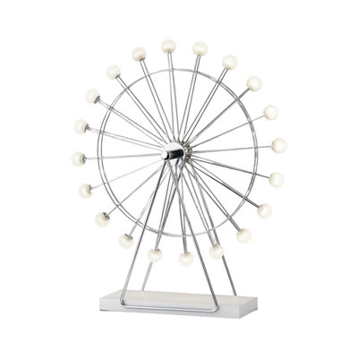 Lampe de chevet multicolore à DEL 22 po avec abat-jour globe blanc cassé Zeinoun