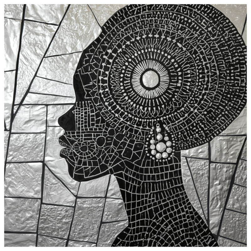 Tapis de bain silhouette femme mosaïque, L 24 po x L 17 po