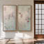 Doux jardin floral abstrait en rose et menthe - ensemble de 2 reproductions d'art murales encadrées sur toile 60 po x 20 po x 2 pièces, 60 po x 30 po x 2 pièces-64822191-64579741
