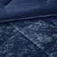 Ensemble d'édredon 4 pièces en velours froissé bleu marine Felicia avec coussin décoratif-1672112101-1672112100