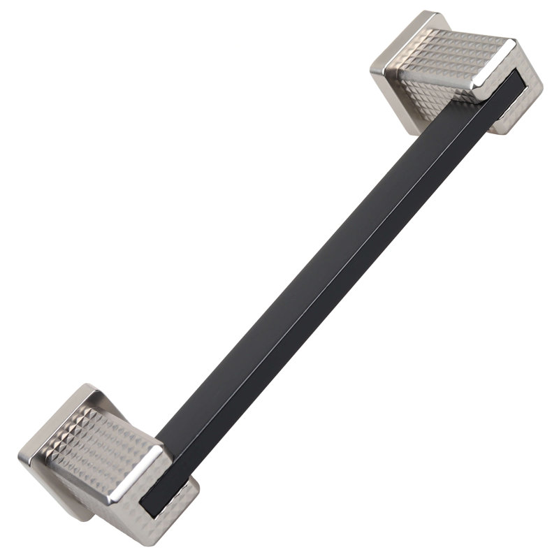 Poignée barre 6 à 16 po GlideRite, Noir mat / nickel satiné, 6.25"