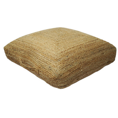 Pouf en jute de ferme tressé à la main, coussin de sol, assise basse