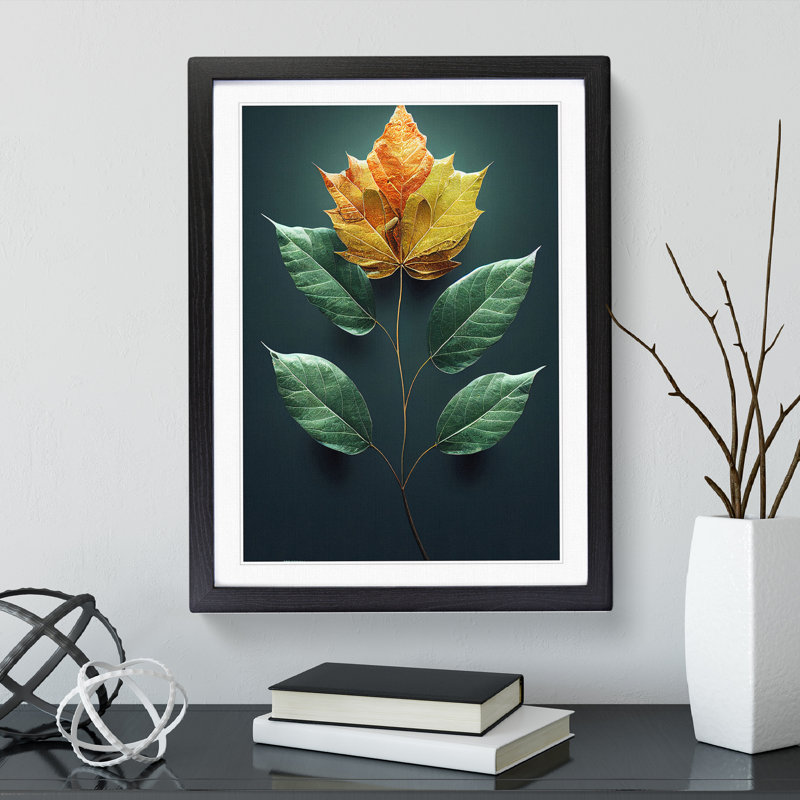 Unforgettable Leaves - Single Picture Frame Print, Black Framed, 64cm H x 46cm W x 2cm D
