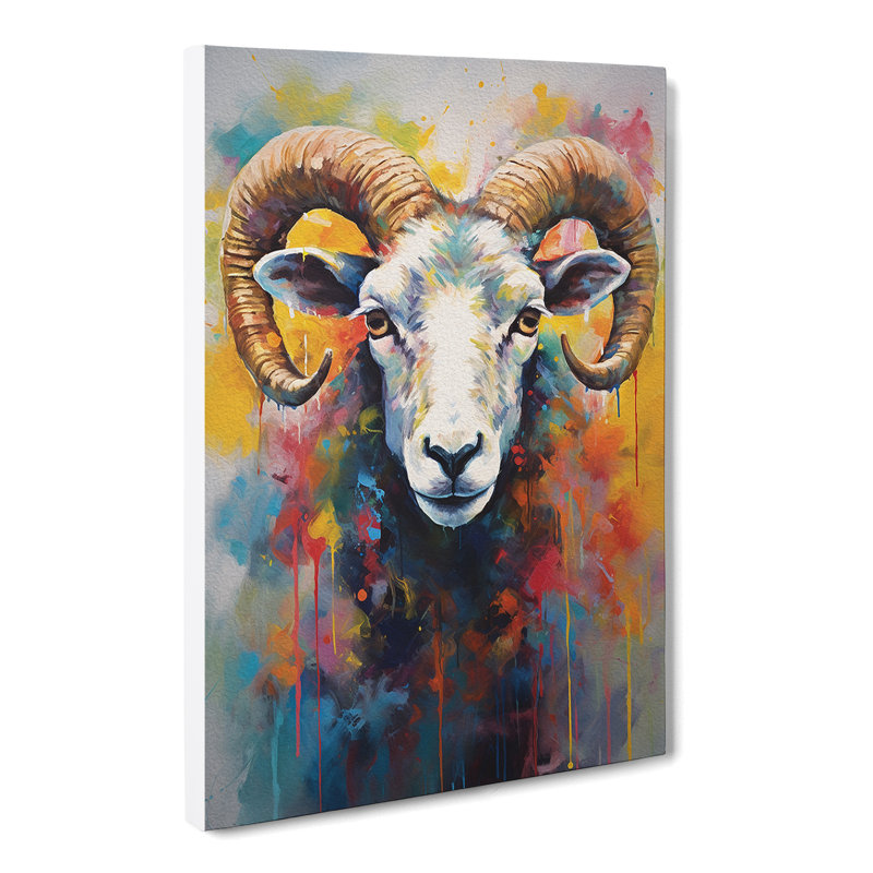 Sheep Gestural - Wrapped Canvas, 60cm H x 40cm W x 3cm D