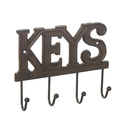 Metal Wall Organizer with Key Hooks