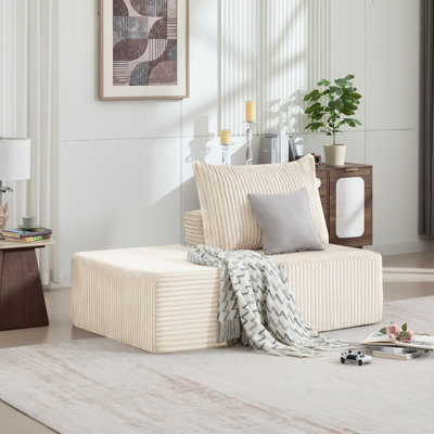 Armless Chair with Ottoman