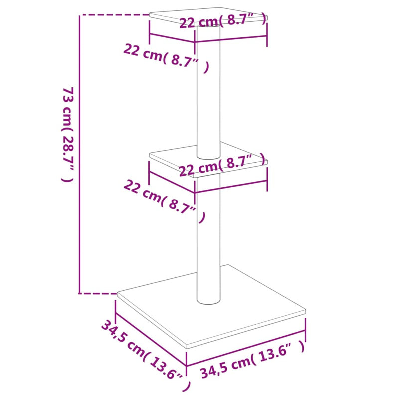 73 cm H Cat Scratchers, Light Gray