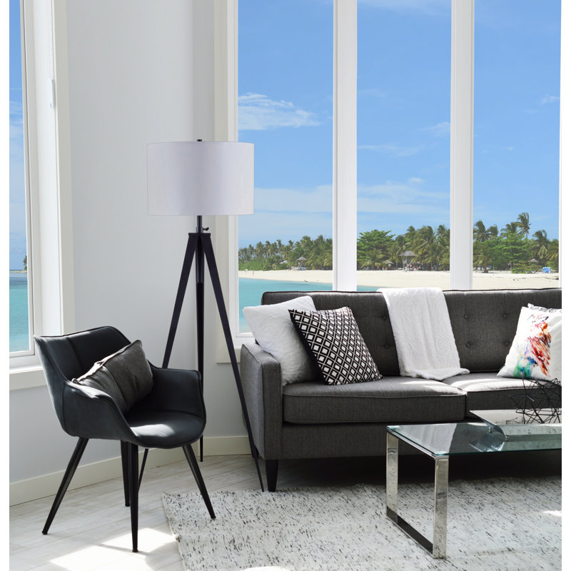 Teena Black Tripod Floor Lamp