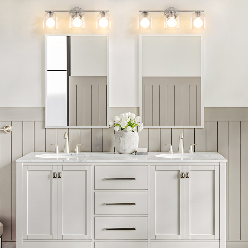 Kaarlo 3-Light Dimmable Vanity Light , Brushed Nickel