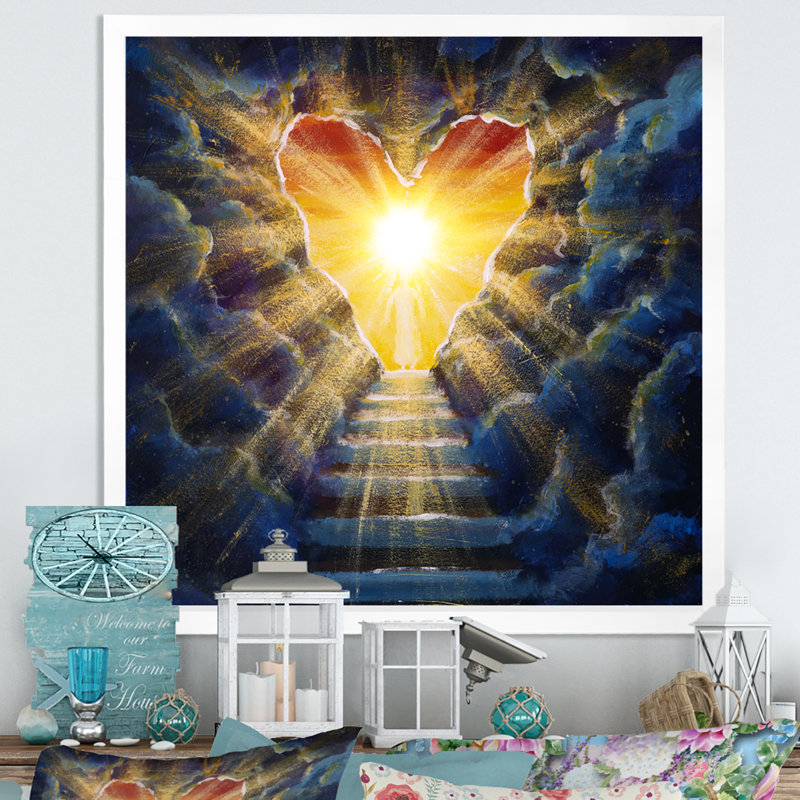 Stairway to He Heaven - Peinture, Impression blanche sur toile encadrée, H 30 po x l 30 po x P 1 po