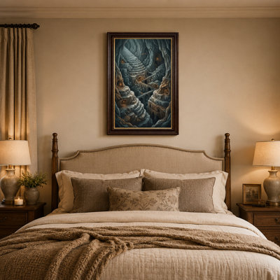Intricate Stone Staircase Cave System Canvas Wall Art
