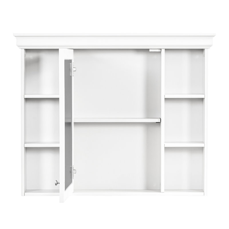 Rangement mural pour salle de bain 35,51 po x 7,05 po 28,45 po avec porte miroir blanche