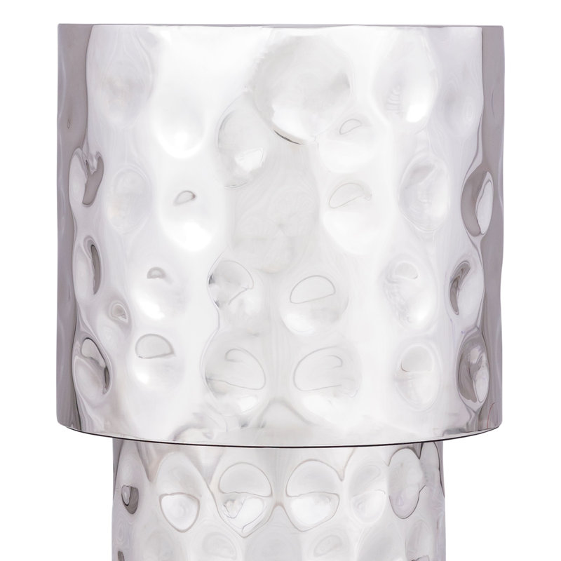 Table de bout en métal de style moderne, Argent argent