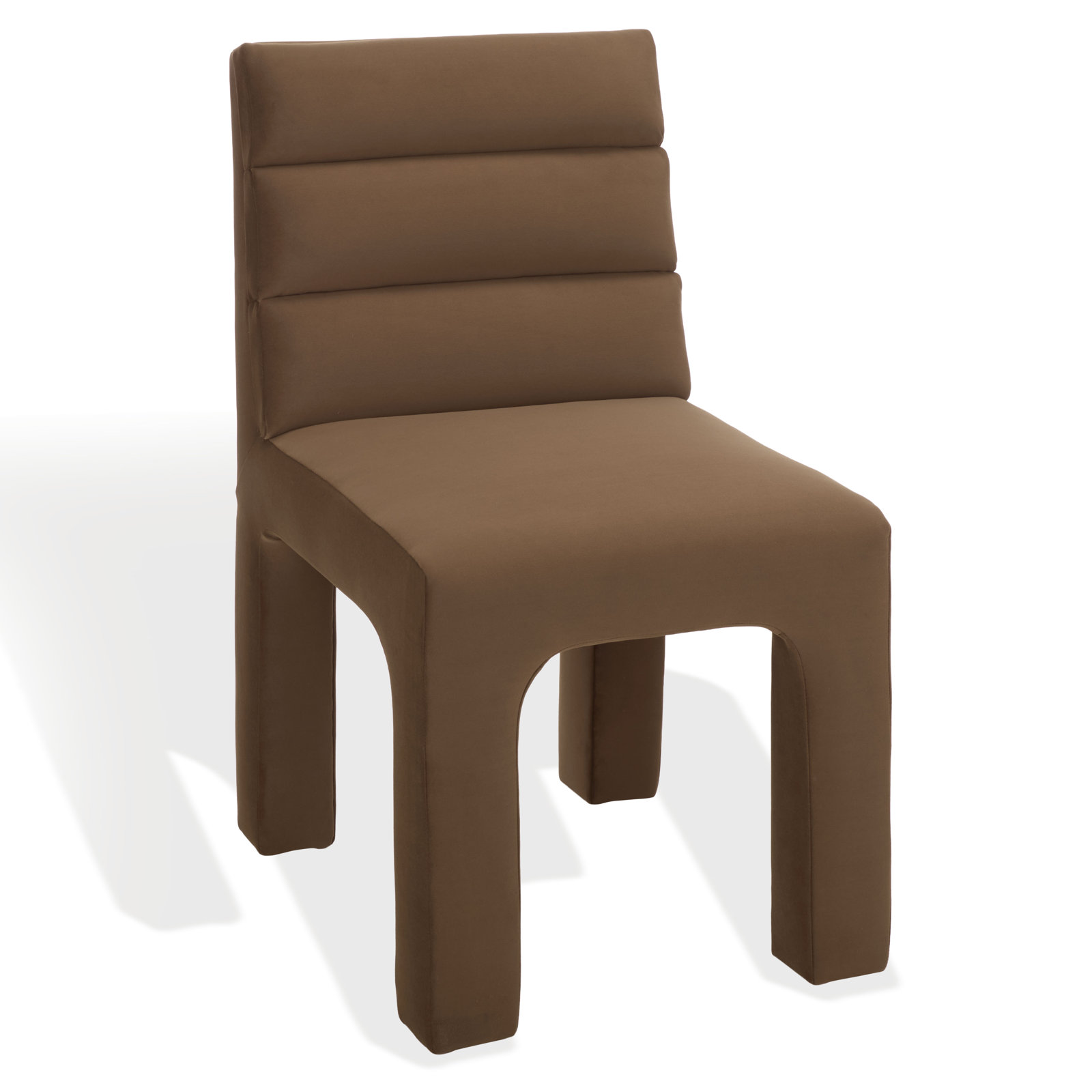 Shepha 19.70'' H Tufted Upholstered Pine Side Chair, Light Brown Velvet
