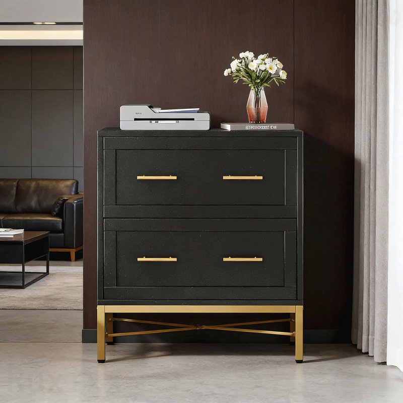 Sleek Design Cabinet,Office File Cabinet,Durable Storage Cabinet, Black