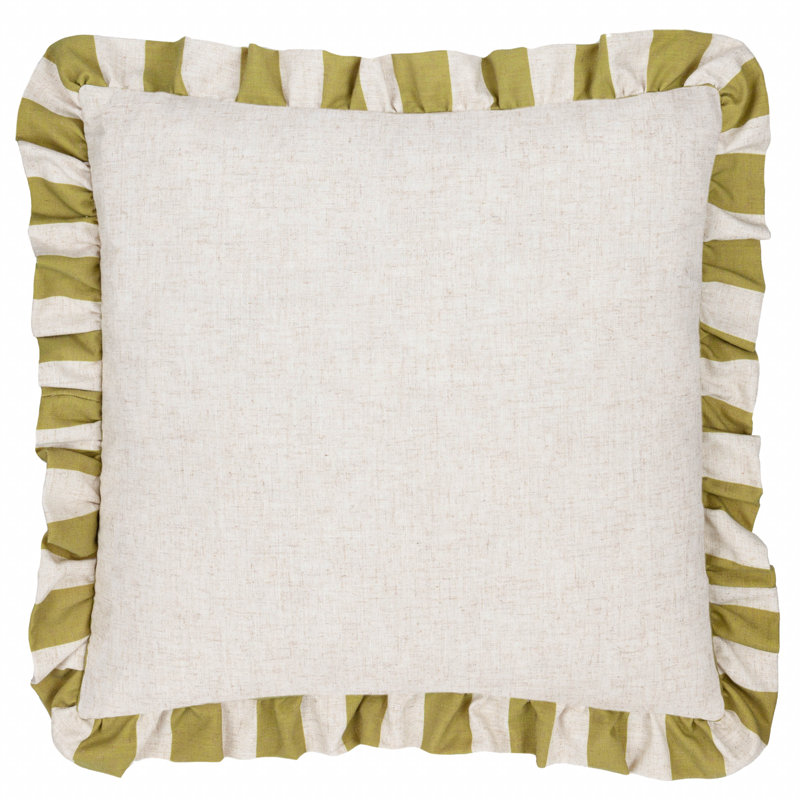 Striped Green Square Pillow Cover