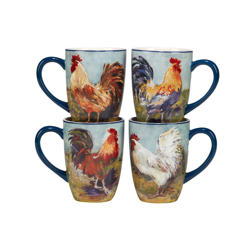 Rooster Meadow Multicolor Ceramic 16-Piece Dinnerware Set