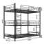 Triple Bunk Bed 3-tier Metal Frame For Dormitory & Shared Room, Space-saving 90x190cm Mattress, Sturdy Industrial Style-1027751414