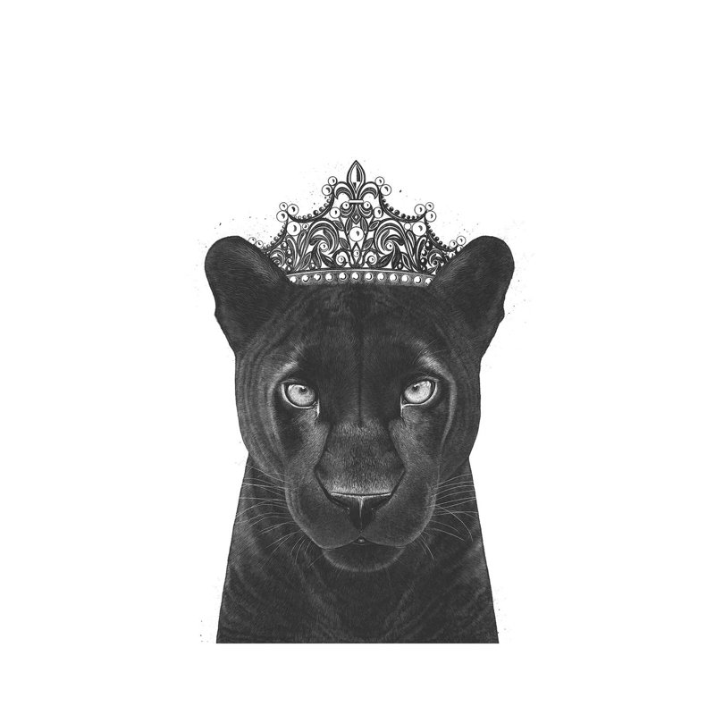 «The Queen Panther» par Valeriya Korenkova, impression sur toile tendue, H 26 po x l 18 po x P 1,5 po