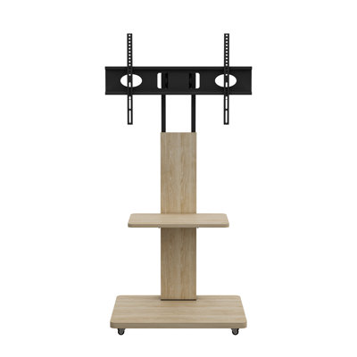 Meuble télé mobile réglable avec support pour téléviseurs de 32 à 75 pouces, chariot de divertissement roulant avec tablettes de rangement
