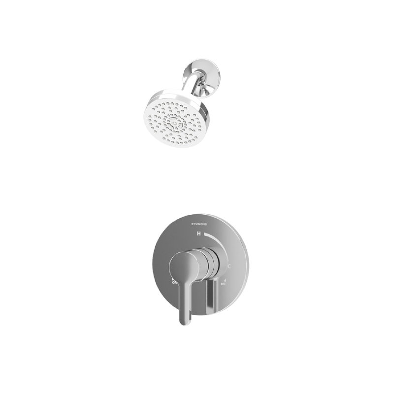Ensemble de garniture de douche à poignée simple avec écusson Sol Luminar Hydromersion (valve non incluse), Chrome poli