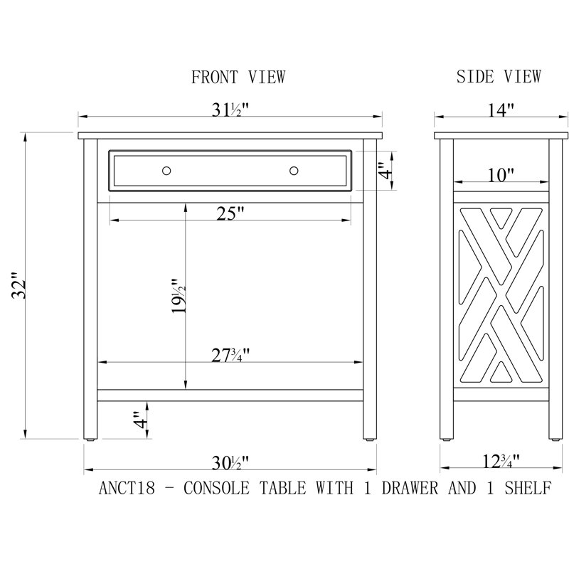 Console Lund, gris