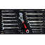 Boîte à outils portable 20 po en acier inoxydable, noire et rouge, résistante, glissières à roulement à billes, métal, plateau de rangement supérieur, poignée de transport pour divers besoins avec trousse à outils, noire et rouge, construction robuste, usages multiples