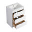 Meuble-lavabo autoportant en résine avec une armoire de rangement et une petite armoire murale