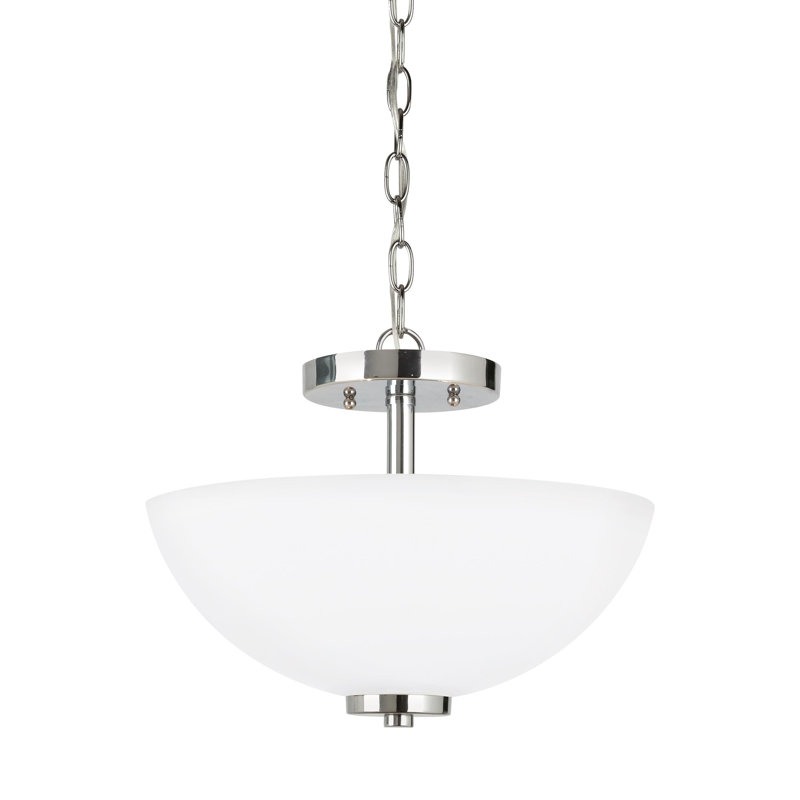 Luminaire suspendu convertible semi-encastré à deux lumières Oslo de Génération Lighting , Chrome, Oui, 100 W moyen