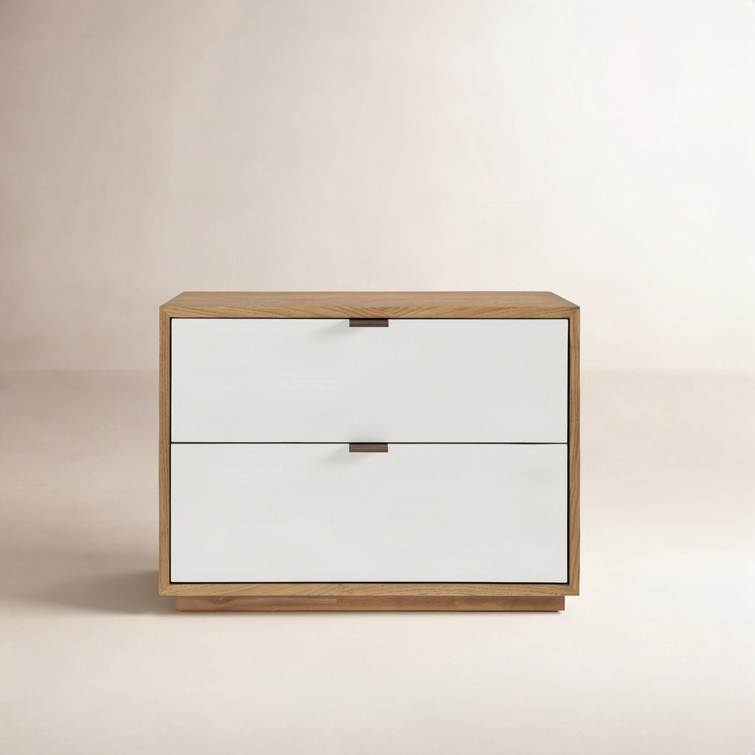 2 - Drawer Nightstand, White/Natural