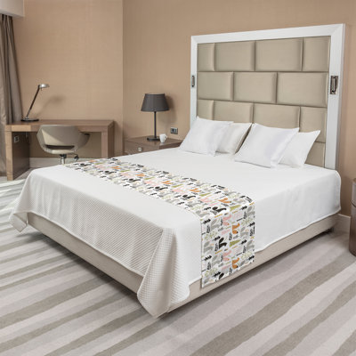 Ambesonne Nature Bed Runner Squirrel Trees Woodland Multicolor
