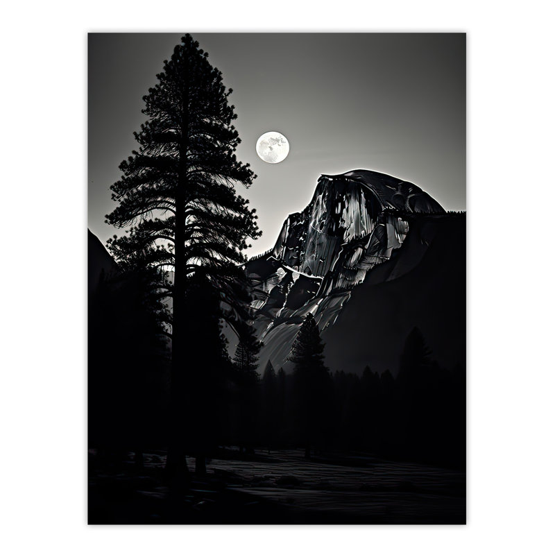 Wall Art Print Full Moon Rising over Half Dome Poster Picture