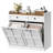 Tilt-Out Laundry Hamper Cabinet With 2 Drawers And 2 Removable Baskets, Farmhouse Laundry Organizer, Particleboard Storage For Bathroom, Laundry