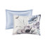 Édredon 8 pièces en coton bleu grand - style Shabby Chic avec détails floraux, comprend 1 édredon, 2 taies décoratives européennes, 3 coussins décoratifs, jupe de lit, articles de literie lavables à la machine-130164534-130164537