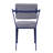 Grey And Blue Open Back Upholstered Office Chair-1208649750