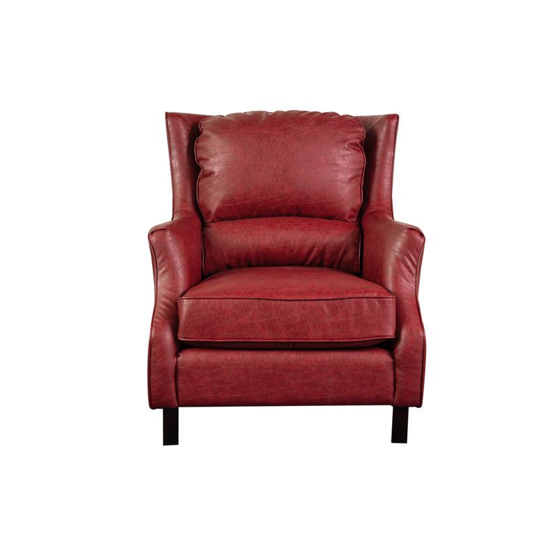Fauteuil Avonelle, Similicuir rouge cerise