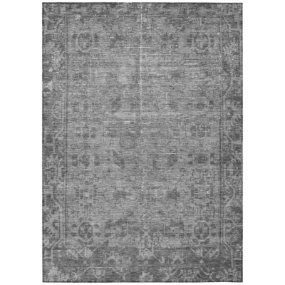 Tapis oriental lavable intérieur gris 5 pi x 8 pi