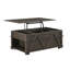 Table basse traditionnelle à plateau relevable avec finition de rangement et table basse en bois durable