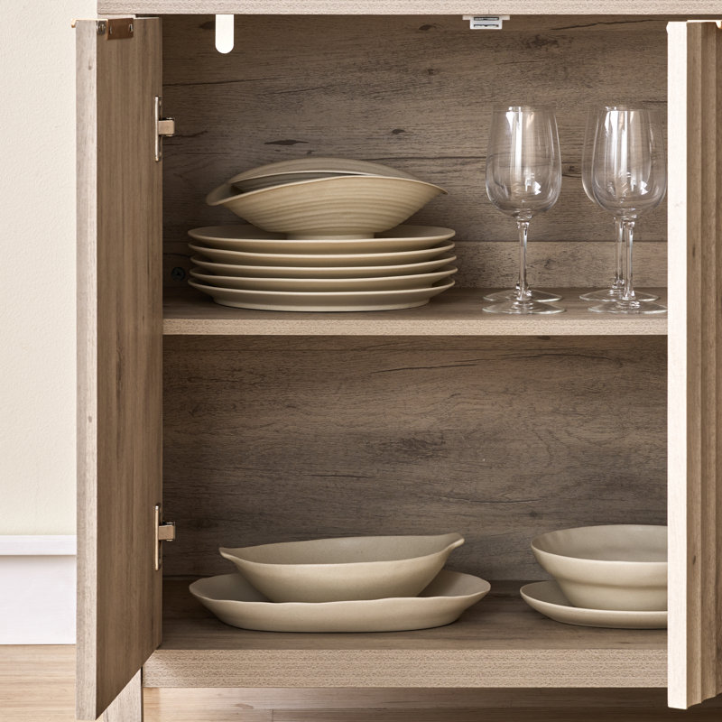 Buffet 47 po 3 tiroirs Nicolee, Chêne gris-beige