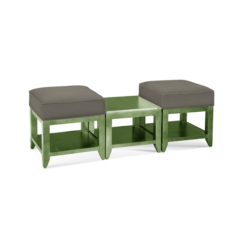 Elements Upholstered Cube Ottoman, Basic Navy; 0317-61, Celery