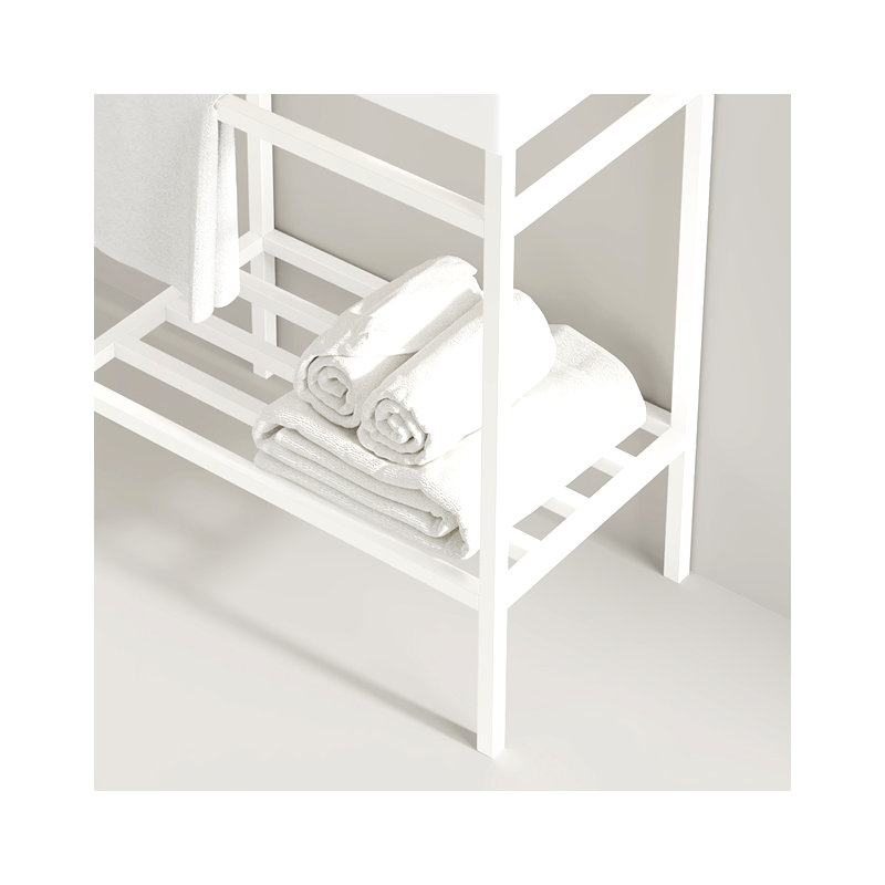 LOFI 24'' Freestanding Bathroom Iron Shelves Without Basin, White