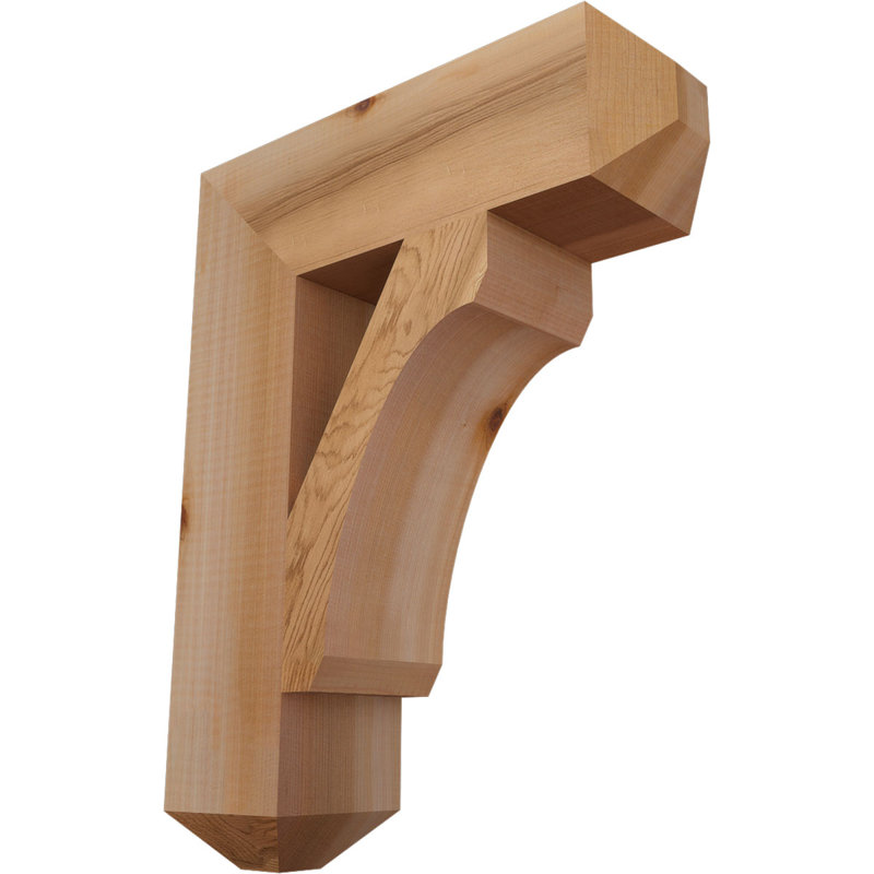 H Support en bois / corbeau, Western Red Cedar (Smooth), H 18 po x l 3,5 po x P 14 po