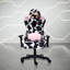 Fauteuil de jeu en velours brun et blanc avec siège en mousse à mémoire de forme et coussin en forme de vache