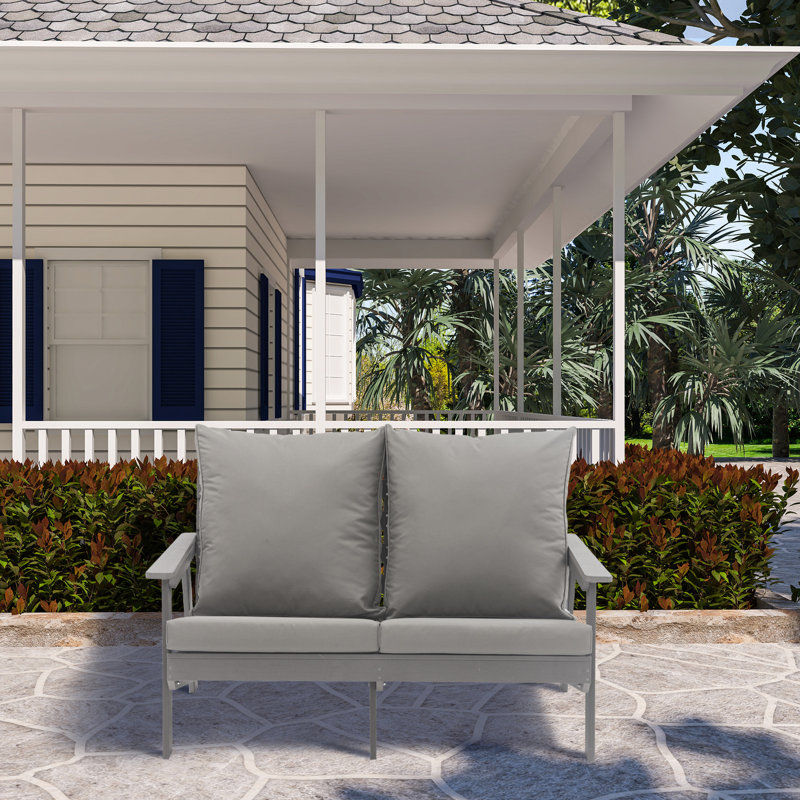 Patio d'extérieur 2 places avec siège en tissu doux et résistant aux intempéries, rouille large