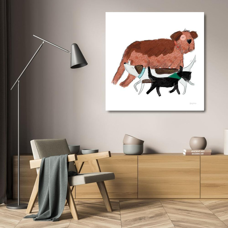 «Dakota Fields Thorns, Becky», reproduction d'art sur toile tendue: Playful Pets Dogs II, H 20 po x l 20 po