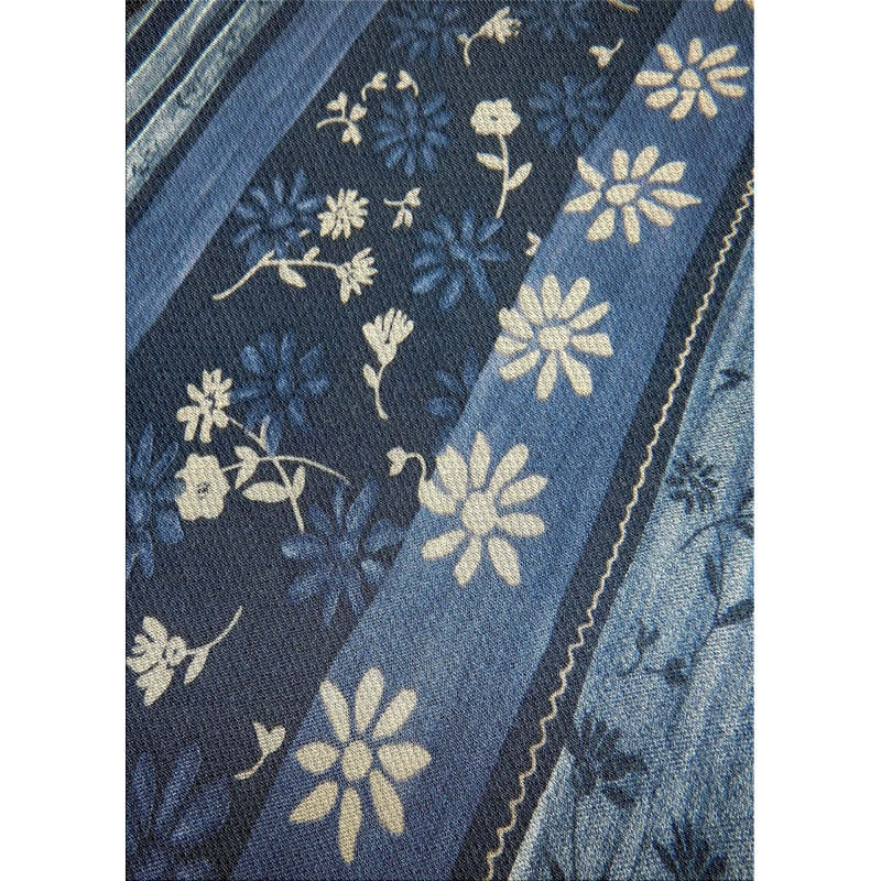 Tapis bleu/ivoire à motifs Niobrara, Rectangle 5 pi x 7 pi