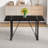 55" Minimalist Retro Rectangular Dining Table with Black Textured MDF Top