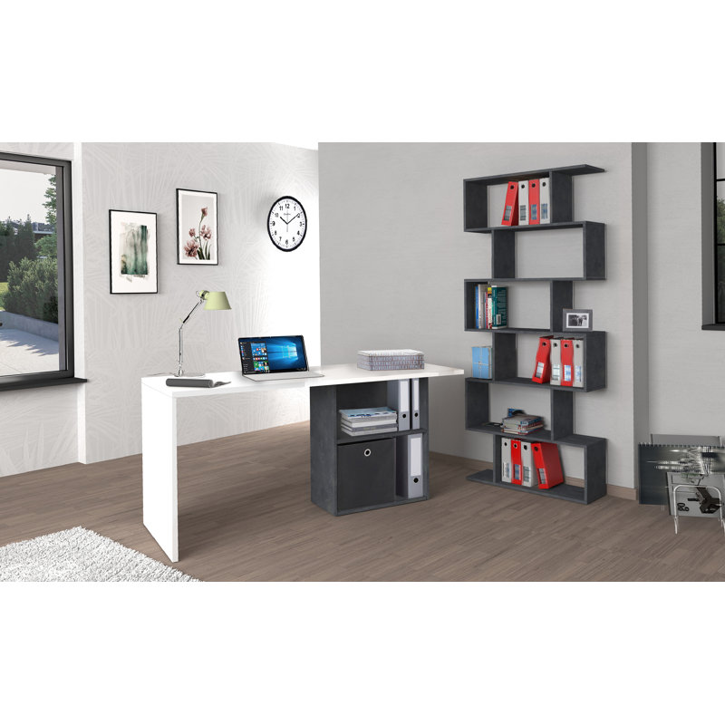 Giampaolo Writing Desk, Black/White Glossy